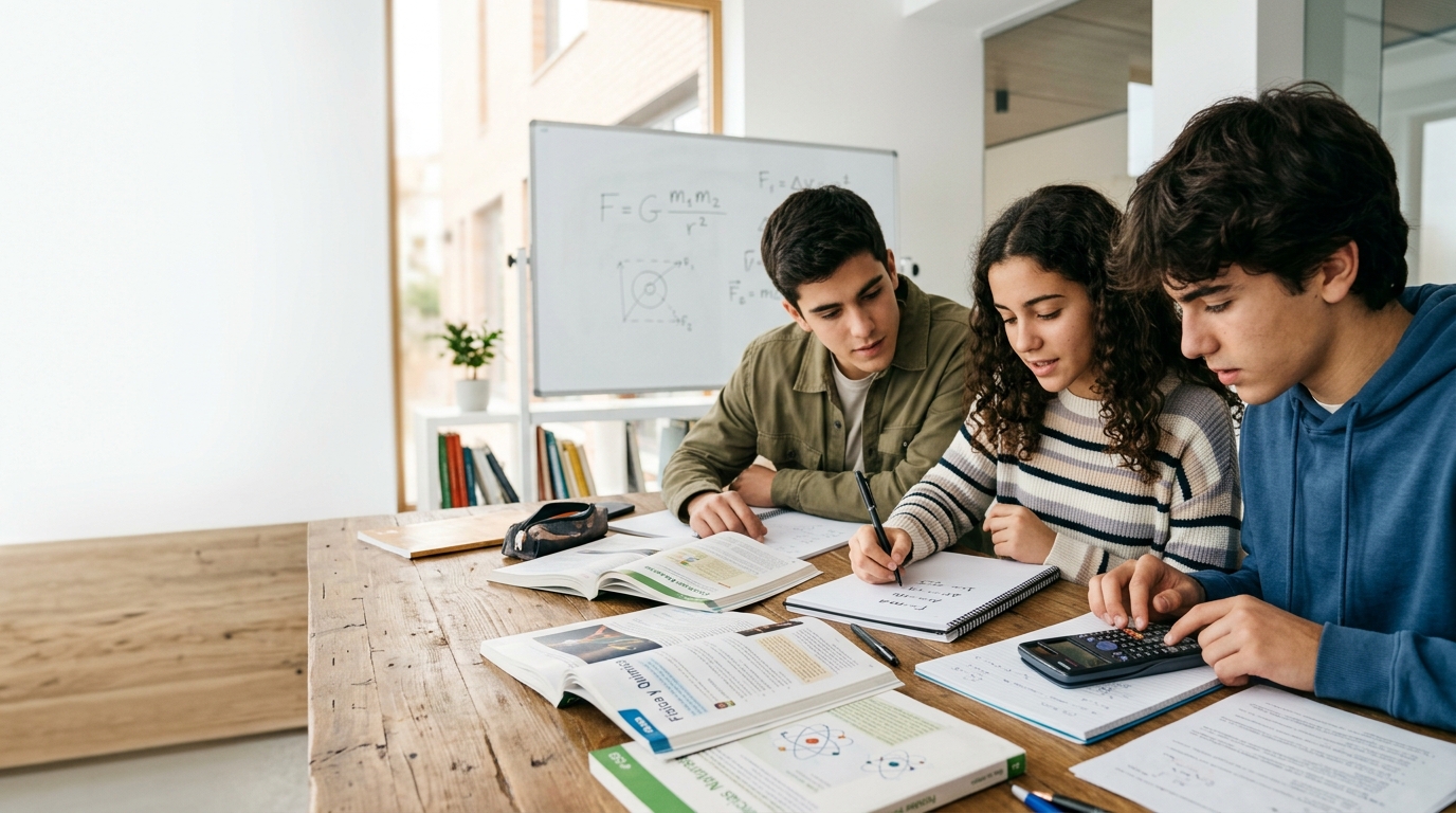 Alumnos estudiando en Academia Pitágoras